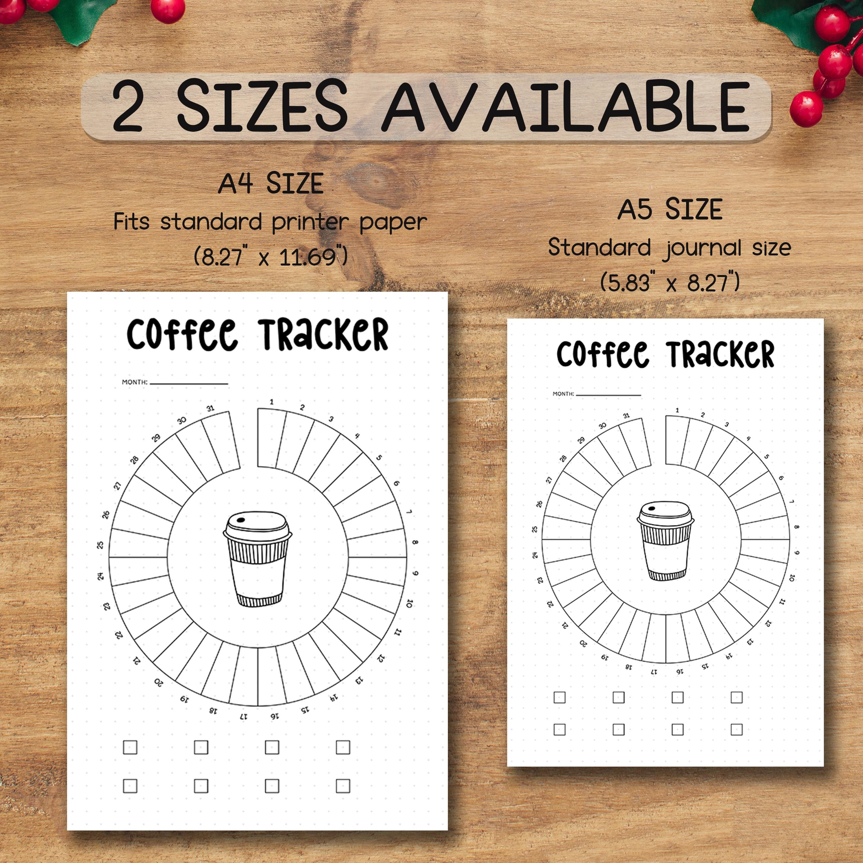 Coffee Tracker Printable PDF | Caffeine Intake Log & Health Journal ...