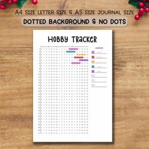 Hobby Tracker Printable, Habit Tracker, Printable Journal Page, Daily Activity Tracker, Wellness Journal, Self Care Tracker, Routine Log