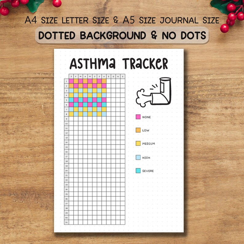 Printable Inhaler Asthma Tracker Printable PDF | Daily Symptom & Inhaler Log | Health ...