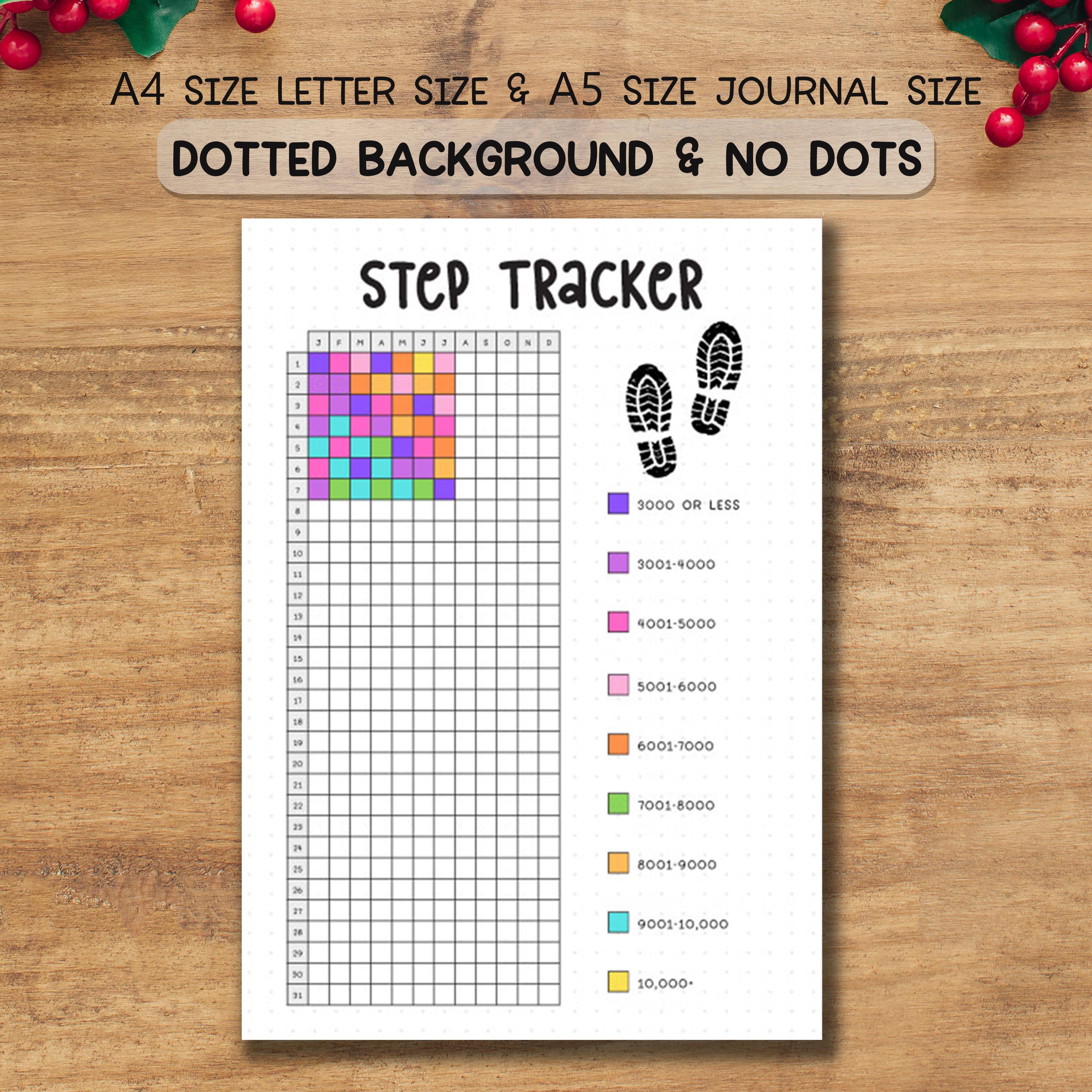 Weekly Step Count Sheet Step Tracker Printable PDF | Daily & Weekly Walking Log | Fitness Step ...