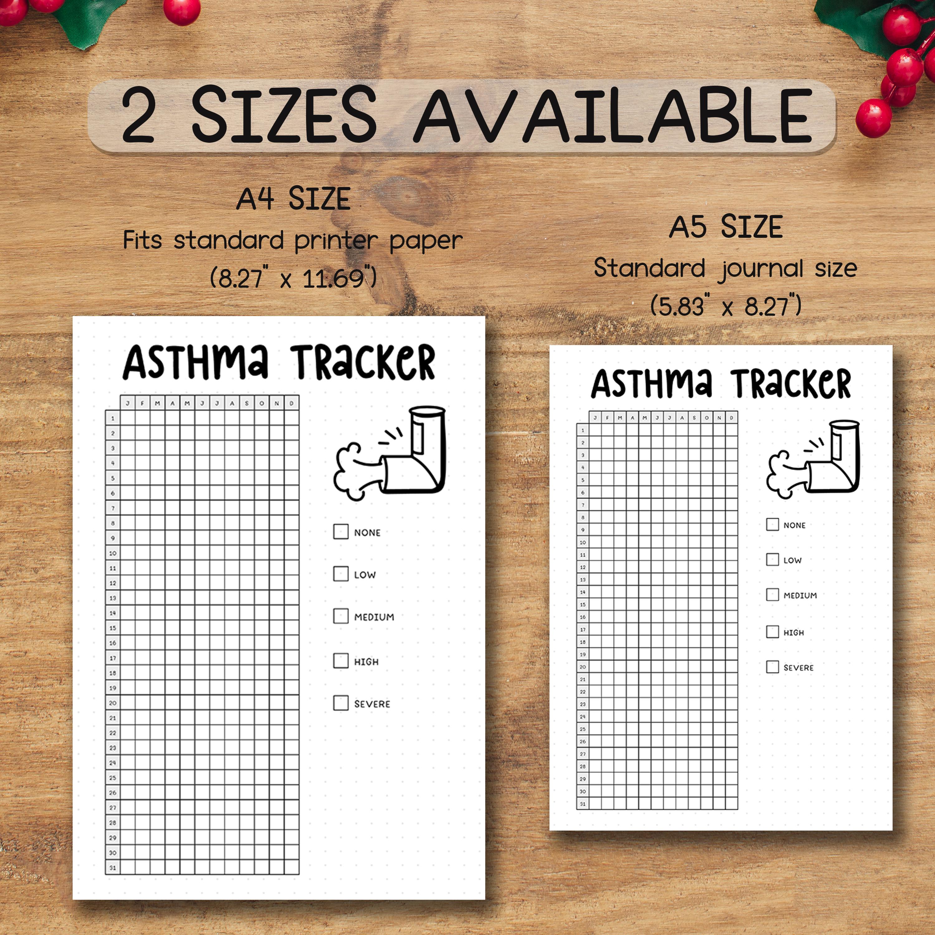 Printable Inhaler Asthma Tracker Printable PDF | Daily Symptom & Inhaler Log | Health ...