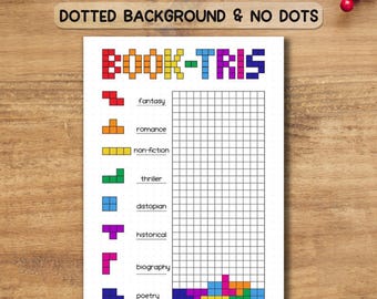 Book-Tris Reading Tracker Printable | A4 A5 Dotted & Non-Dotted Pages | Reading Log, Book Challenge Sheet