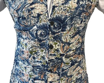 Aria - Block Print Cotton Vest: Reversible Quilted Boho Waistcoat