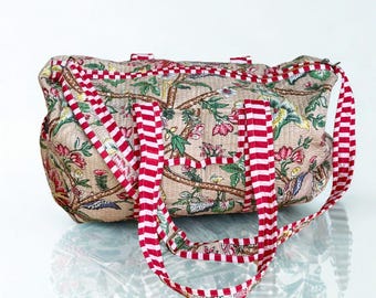 Monarch - Block Printed Cotton Quilted Duffle Bag: Waterproof Travel Bag