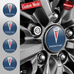 Pontiac Decals | 4pcs Set Wheel Cap Stickers | Custom Made Rim Emblems | Multiple Designs
