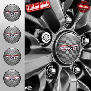 Aston Martin Decals | 4pcs Set Wheel Cap Stickers | Custom Made Rim Emblems | Multiple Designs