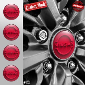 Nissan Decals | 4pcs Set Wheel Cap Stickers | Custom Made Rim Emblems | Multiple Designs