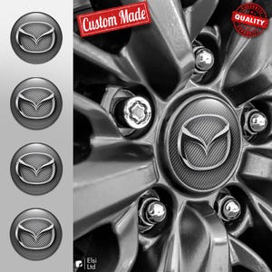 Mazda Decals | 4pcs Set Wheel Cap Stickers | Custom Made Rim Emblems | Multiple Designs