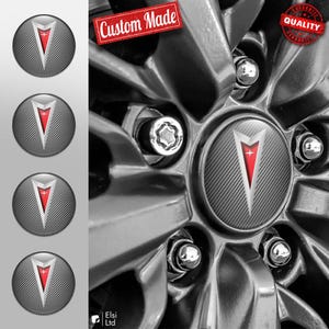 Pontiac Decals | 4pcs Set Wheel Cap Stickers | Custom Made Rim Emblems | Multiple Designs