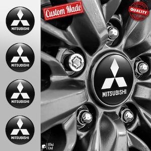 Mitsubishi Decals | 4pcs Set Wheel Cap Stickers | Custom Made Rim Emblems | Multiple Designs