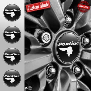 Pontiac Decals | 4pcs Set Wheel Cap Stickers | Custom Made Rim Emblems | Multiple Designs