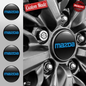 Mazda Decals | 4pcs Set Wheel Cap Stickers | Custom Made Rim Emblems | Multiple Designs