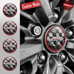 MINI John Cooper Works Decals | 4pcs Set Wheel Cap Stickers | Custom Made Rim Emblems | Multiple Designs