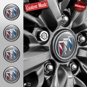 Buick Decals | 4pcs Set Wheel Cap Stickers | Custom Made Rim Emblems | Multiple Designs