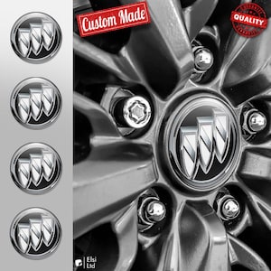 Buick Decals | 4pcs Set Wheel Cap Stickers | Custom Made Rim Emblems | Multiple Designs
