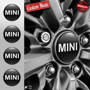 MINI Cooper Decals | 4pcs Set Wheel Cap Stickers | Custom Made Rim Emblems | Multiple Designs