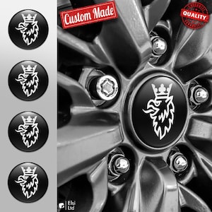 Saab Decals | 4pcs Set Wheel Cap Stickers | Custom Made Rim Emblems | Multiple Designs