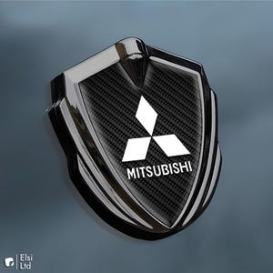 Mitsubishi Decal | Metal Frame Fender Emblem | Custom Made Side Wing Sticker | Badge Logo