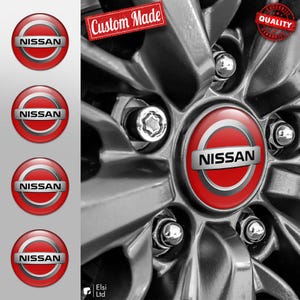 Nissan Decals | 4pcs Set Wheel Cap Stickers | Custom Made Rim Emblems | Multiple Designs