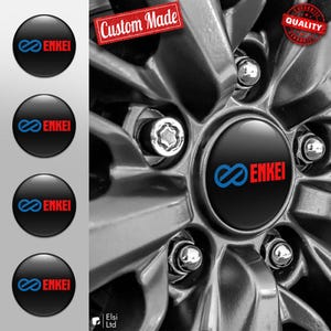 Enkei Decals | 4pcs Set Wheel Cap Stickers | Custom Made Rim Emblems | Multiple Designs