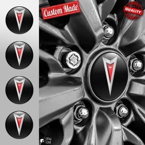 Pontiac Decals | 4pcs Set Wheel Cap Stickers | Custom Made Rim Emblems | Multiple Designs