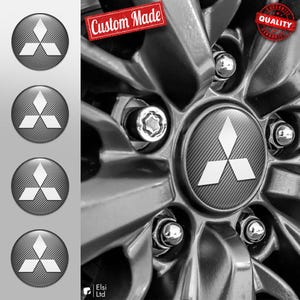 Mitsubishi Decals | 4pcs Set Wheel Cap Stickers | Custom Made Rim Emblems | Multiple Designs