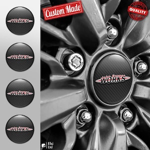 MINI John Cooper Works Decals | 4pcs Set Wheel Cap Stickers | Custom Made Rim Emblems | Multiple Designs