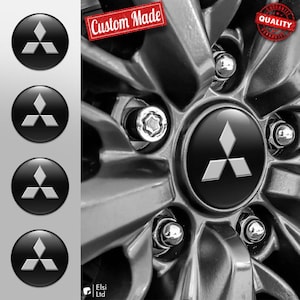 Mitsubishi Decals | 4pcs Set Wheel Cap Stickers | Custom Made Rim Emblems | Multiple Designs