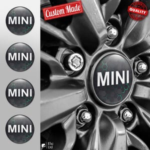 MINI Cooper Decals | 4pcs Set Wheel Cap Stickers | Custom Made Rim Emblems | Multiple Designs