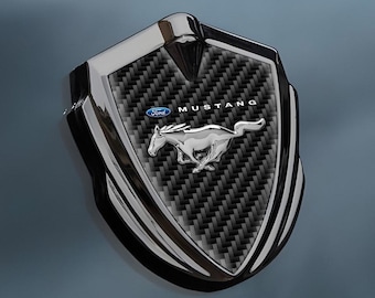 Mustang Decal | Metal Frame Fender Emblem | Custom Made Side Wing Sticker | Badge Logo