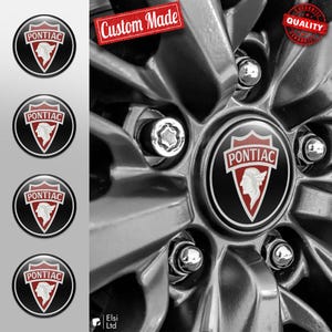 Pontiac Decals | 4pcs Set Wheel Cap Stickers | Custom Made Rim Emblems | Multiple Designs