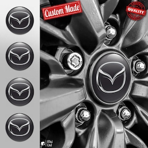 Mazda Decals | 4pcs Set Wheel Cap Stickers | Custom Made Rim Emblems | Multiple Designs