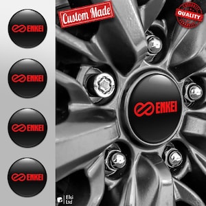 Enkei Decals | 4pcs Set Wheel Cap Stickers | Custom Made Rim Emblems | Multiple Designs