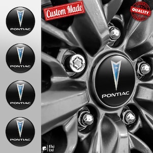 Pontiac Decals | 4pcs Set Wheel Cap Stickers | Custom Made Rim Emblems | Multiple Designs