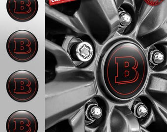 Brabus Decals | 4pcs Set Wheel Cap Stickers | Custom Made Rim Emblems | Multiple Designs