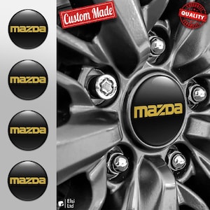 Mazda Decals | 4pcs Set Wheel Cap Stickers | Custom Made Rim Emblems | Multiple Designs