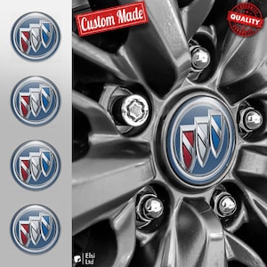 Buick Decals | 4pcs Set Wheel Cap Stickers | Custom Made Rim Emblems | Multiple Designs