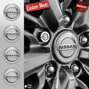 Nissan Decals | 4pcs Set Wheel Cap Stickers | Custom Made Rim Emblems | Multiple Designs