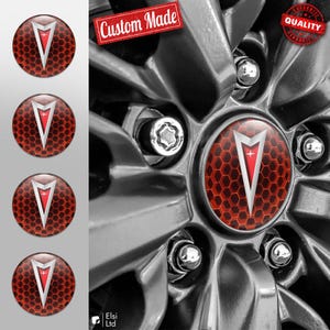 Pontiac Decals | 4pcs Set Wheel Cap Stickers | Custom Made Rim Emblems | Multiple Designs