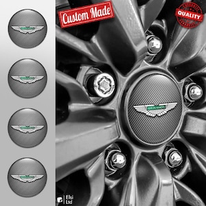 Aston Martin Decals | 4pcs Set Wheel Cap Stickers | Custom Made Rim Emblems | Multiple Designs