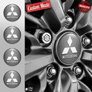 Mitsubishi Decals | 4pcs Set Wheel Cap Stickers | Custom Made Rim Emblems | Multiple Designs