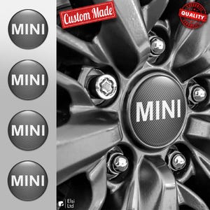 MINI Cooper Decals | 4pcs Set Wheel Cap Stickers | Custom Made Rim Emblems | Multiple Designs
