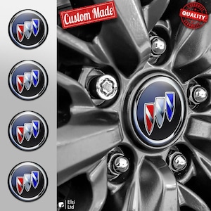 Buick Decals | 4pcs Set Wheel Cap Stickers | Custom Made Rim Emblems | Multiple Designs