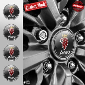 Saab Decals | 4pcs Set Wheel Cap Stickers | Custom Made Rim Emblems | Multiple Designs