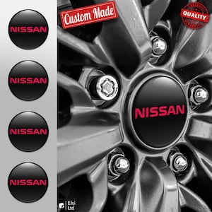 Nissan Decals | 4pcs Set Wheel Cap Stickers | Custom Made Rim Emblems | Multiple Designs