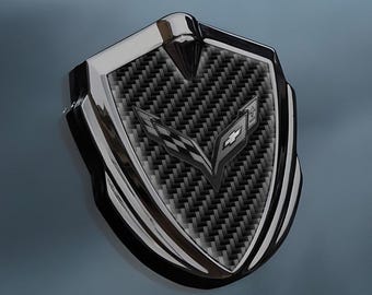 Corvette C7 Aufkleber | Metallrahmen Fender Emblem | Maßgeschneiderter Seitenflügel Aufkleber | Abzeichen Logo