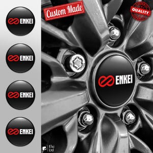 Enkei Decals | 4pcs Set Wheel Cap Stickers | Custom Made Rim Emblems | Multiple Designs