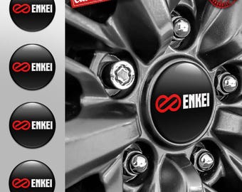 Enkei Decals | 4pcs Set Wheel Cap Stickers | Custom Made Rim Emblems | Multiple Designs