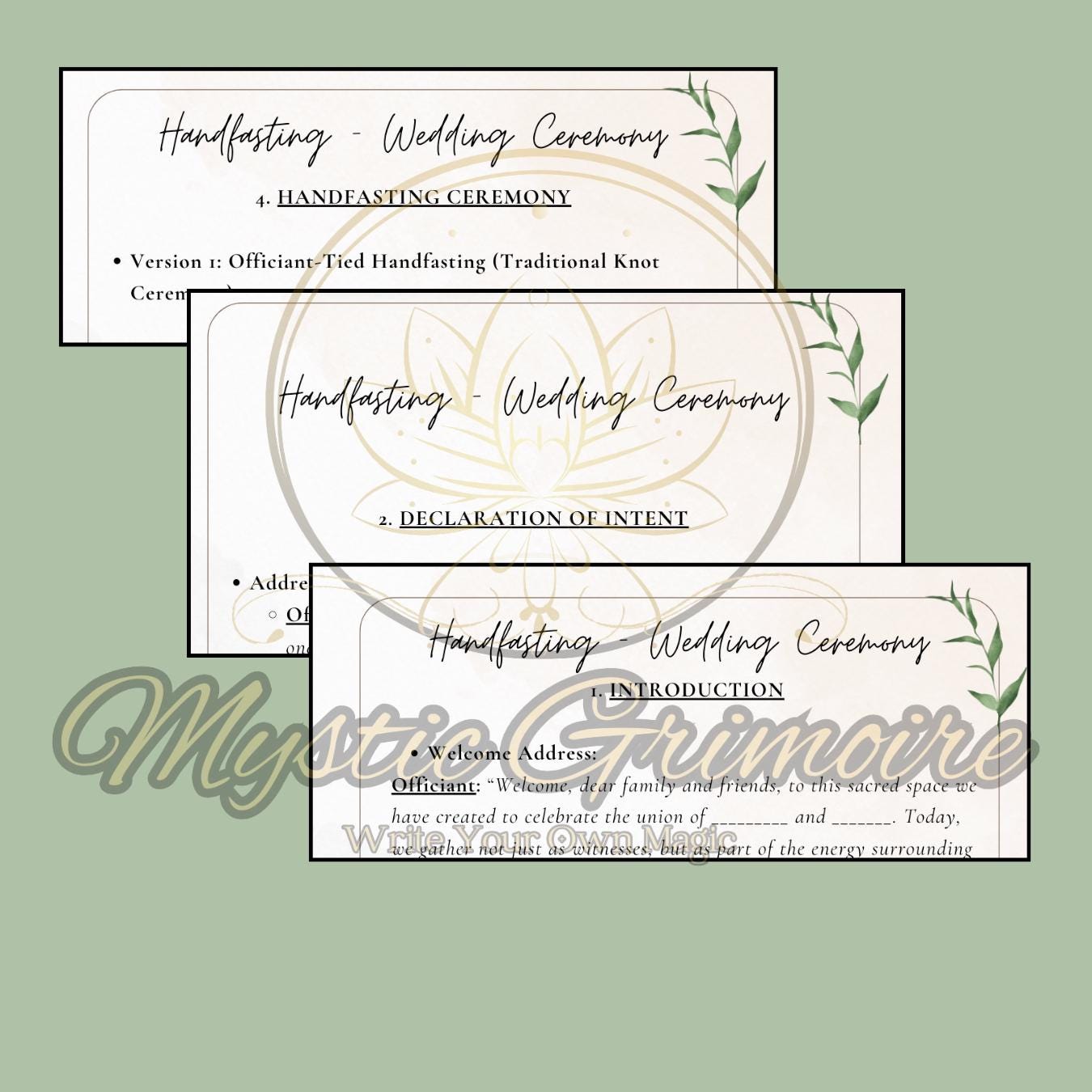 Pagan Handfasting Ceremony Script | Wiccan Wedding Ritual (digital ...