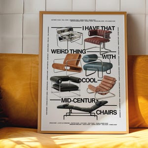 Mid-Century Modern Chair Poster: Bauhaus Design, Retro Furniture (Digital Download)